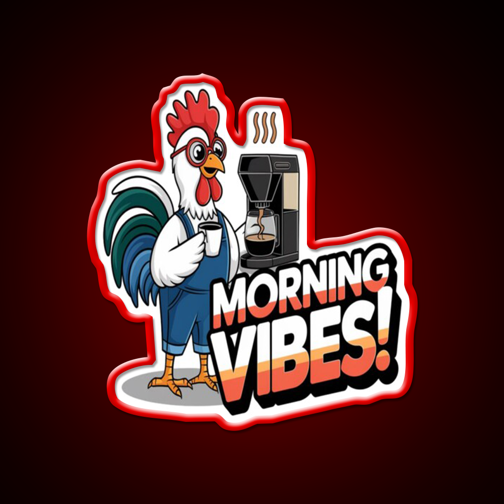 Morning Vibes Morning Cafe Led Neon Sign Espresso Bar Art Coffee Shop Rgb Color