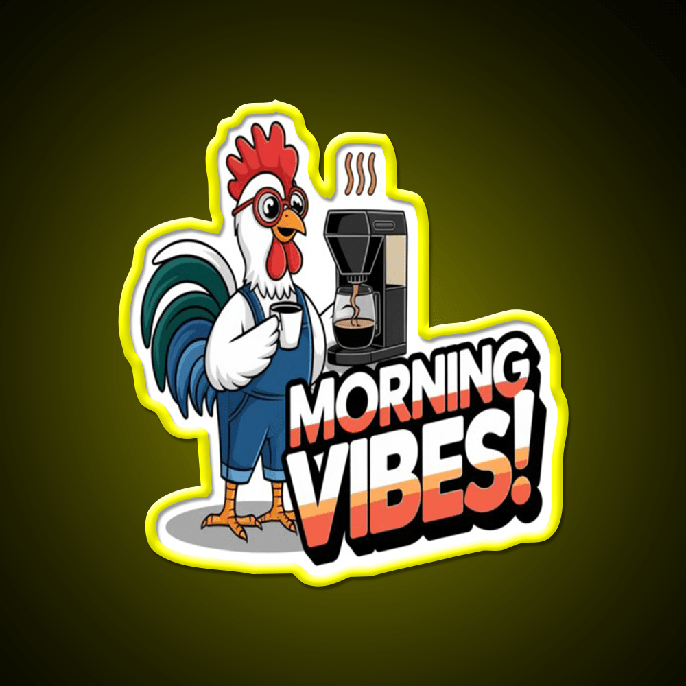 Morning Vibes Morning Cafe Led Neon Sign Espresso Bar Art Coffee Shop Rgb Color - Shineneon