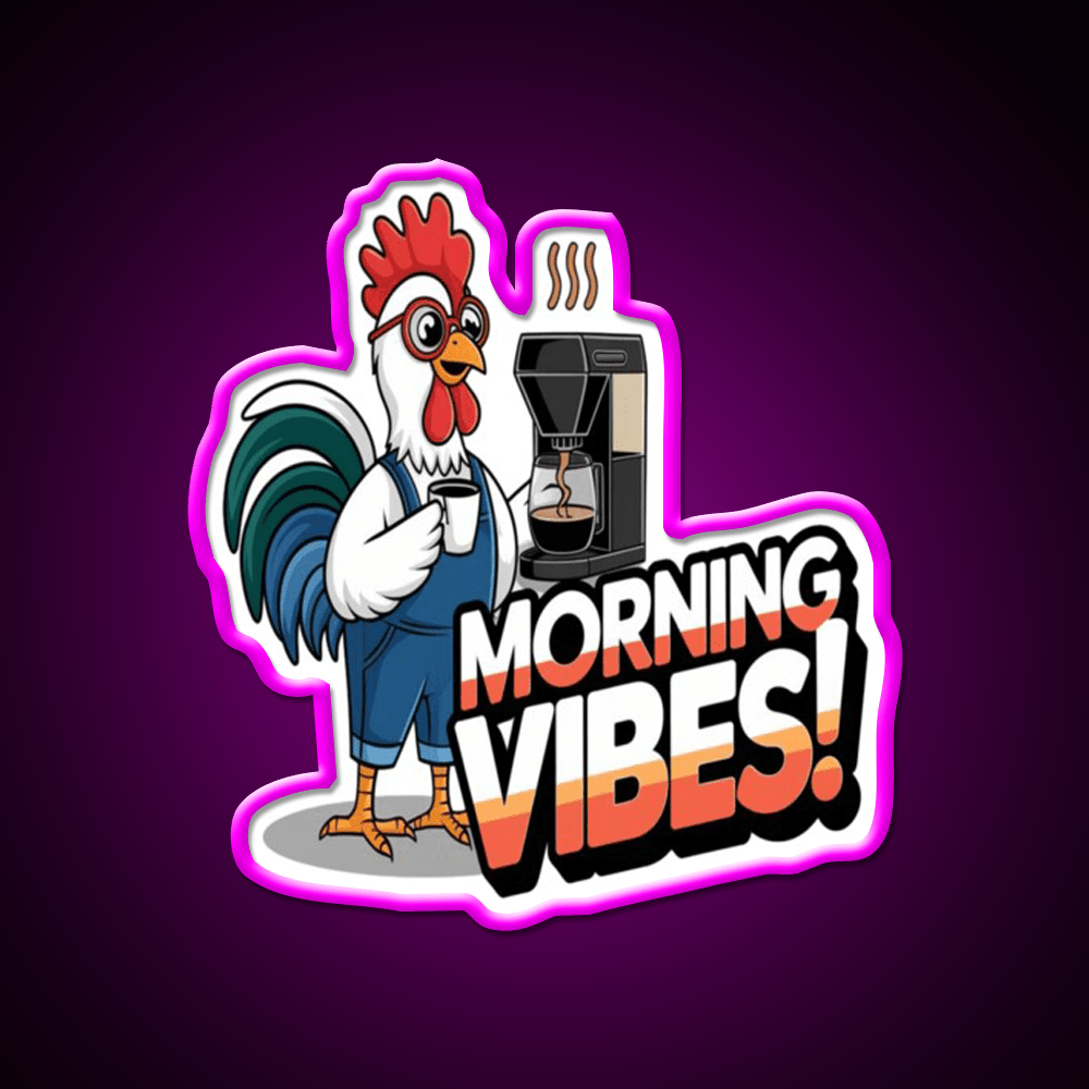 Morning Vibes Morning Cafe Led Neon Sign Espresso Bar Art Coffee Shop Rgb Color - Shineneon