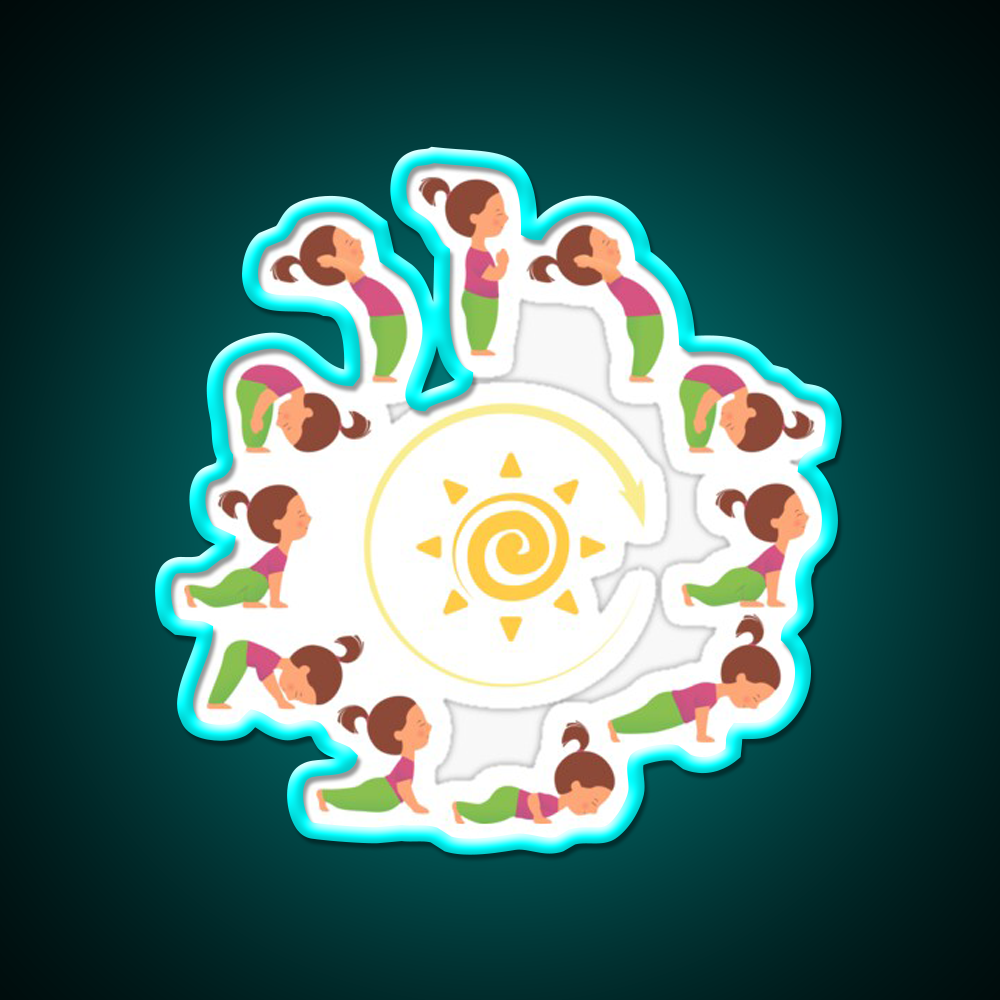 Morning Yoga Surya Namaskar Sun Salutation Yoga Led Neon Sign Rgb Color