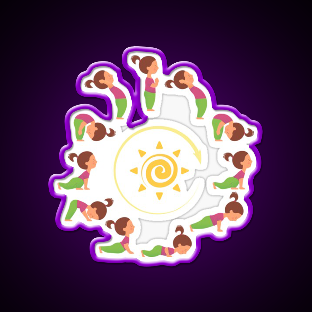 Morning Yoga Surya Namaskar Sun Salutation Yoga Led Neon Sign Rgb Color