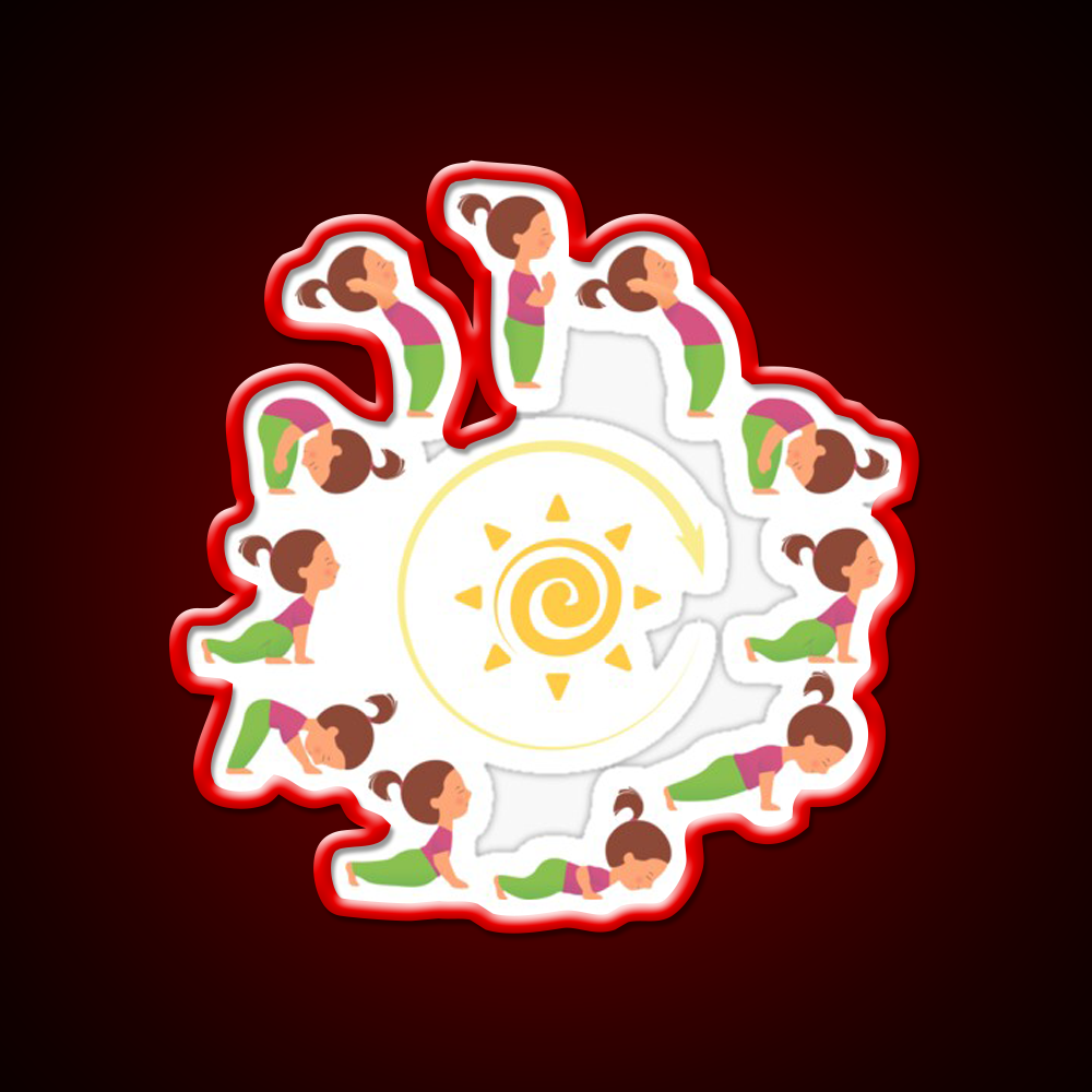 Morning Yoga Surya Namaskar Sun Salutation Yoga Led Neon Sign Rgb Color