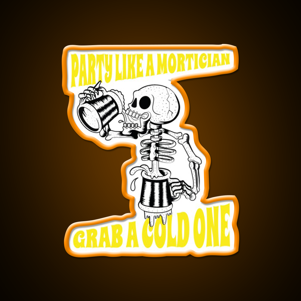 Morticians Mortuary Students And Beer Drinking Bar Decor Led Neon Sign Rgb Color