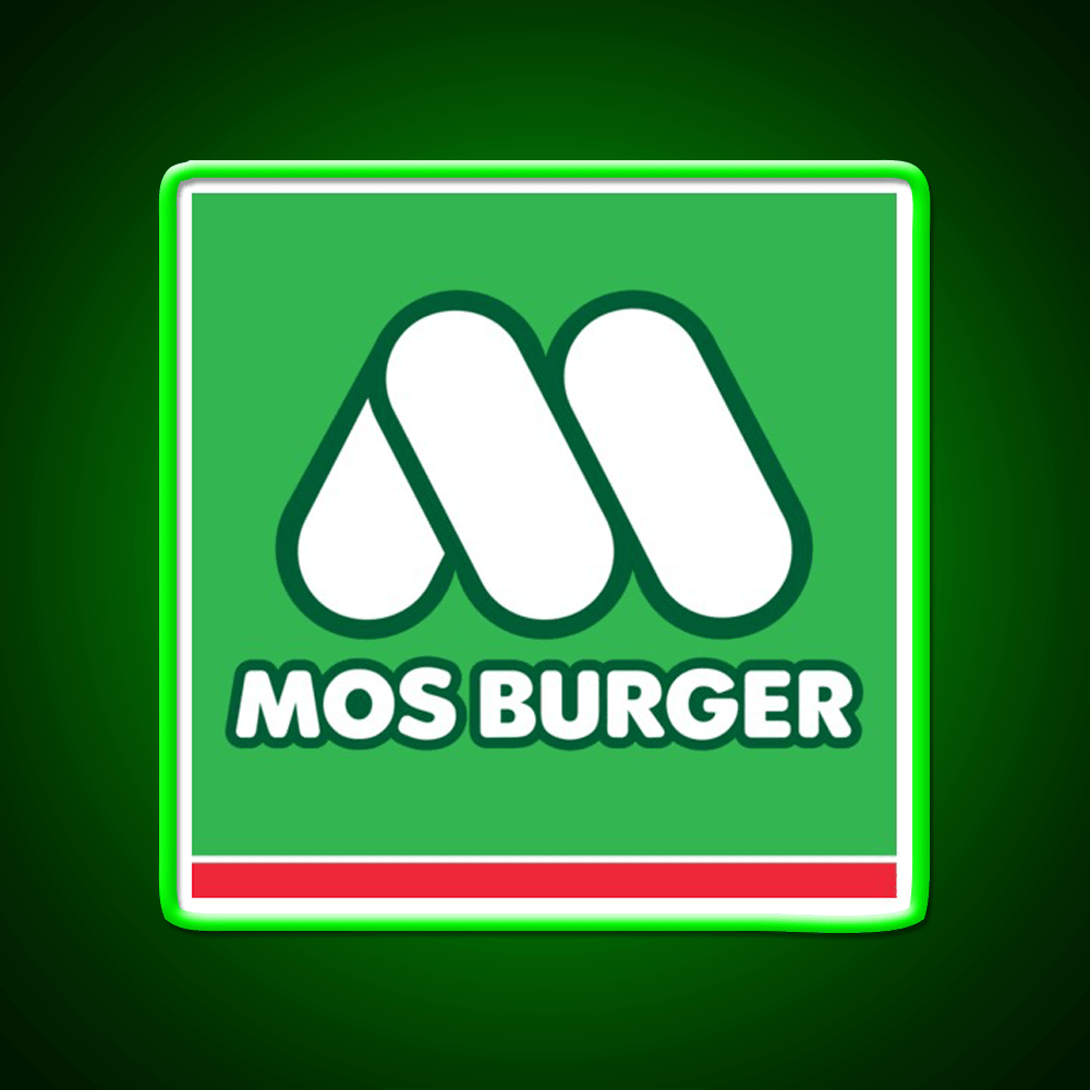 Mos Burger Logo Fast Food Led Neon Sign For Burger Place Rgb Color - Shineneon