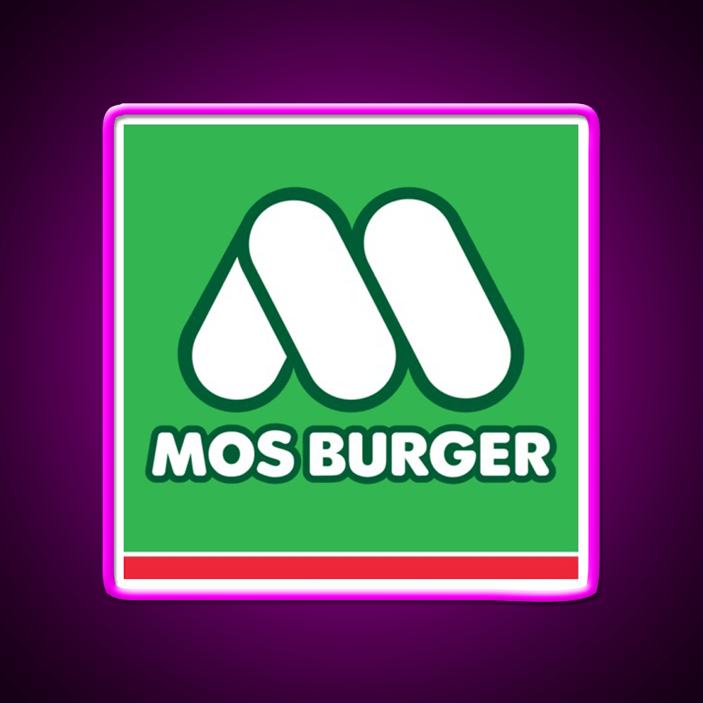Mos Burger Logo Fast Food Led Neon Sign For Burger Place Rgb Color - Shineneon