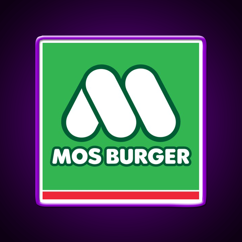 Mos Burger Logo Fast Food Led Neon Sign For Burger Place Rgb Color - Shineneon