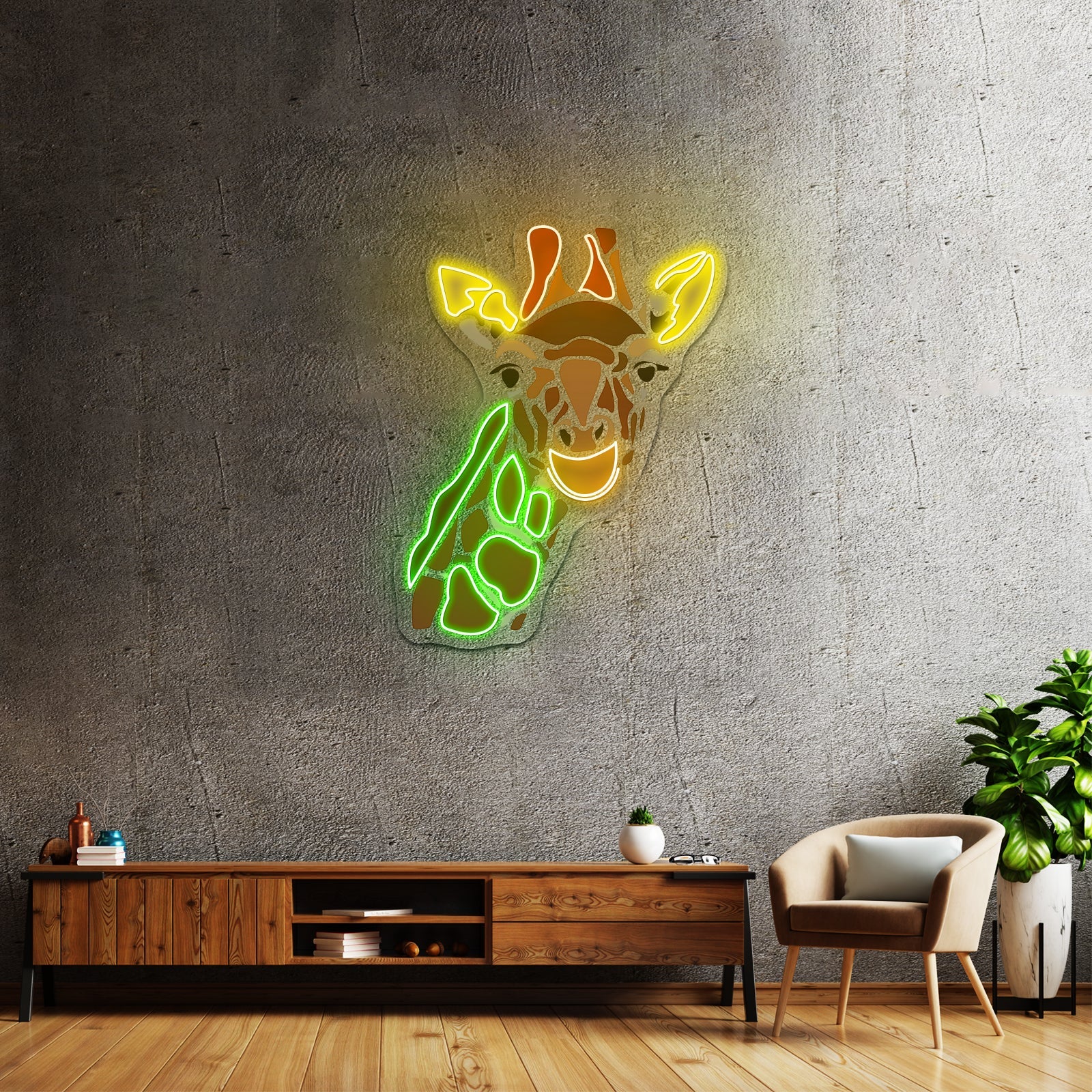 Mosaic Giraffe Artwork Wall Art - Shineneon