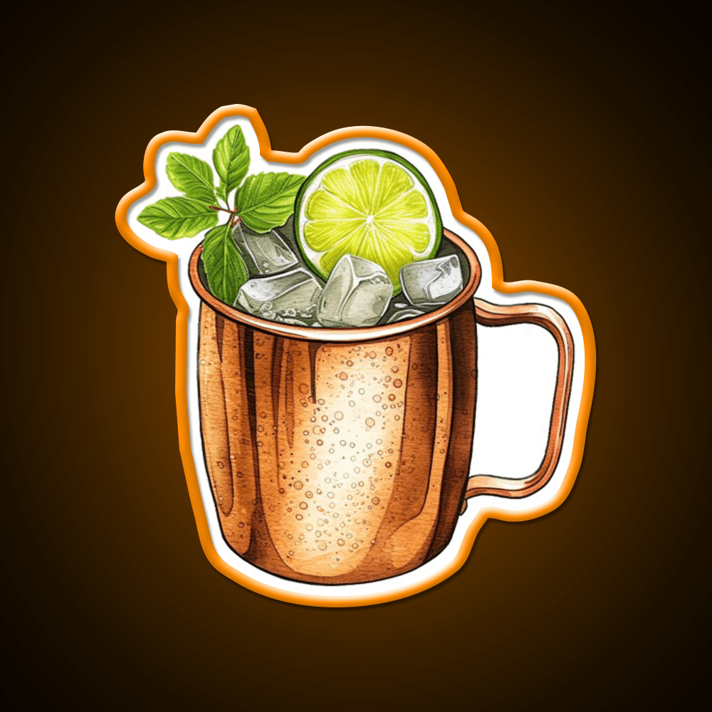 Moscow Mule Cocktail Sketch Doodle Cocktail Bar Decor Led Neon Sign Rgb Color - Shineneon