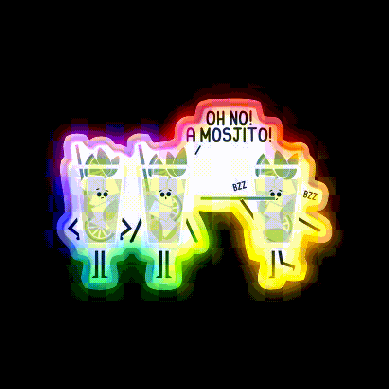 Mosjito Man Cave Bar Led Neon Sign Rgb Color