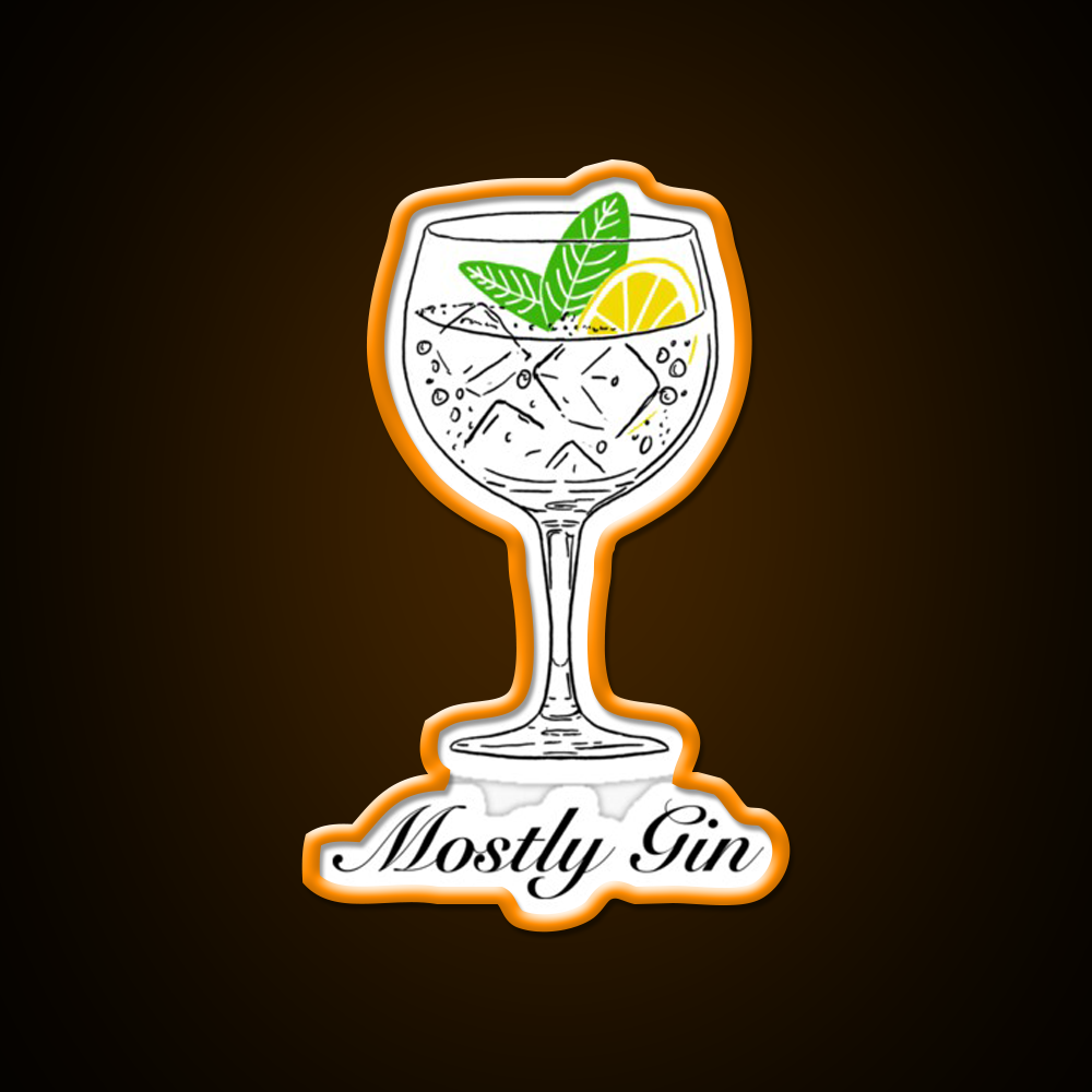 Mostly Gin Cocktail Bar Decor Led Neon Sign Rgb Color - LED neon sign view 6