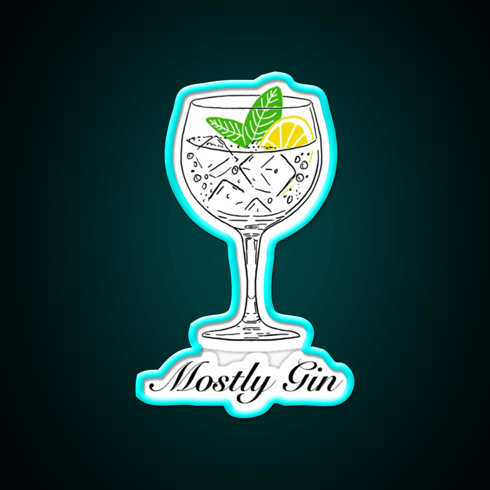 Mostly Gin Cocktail Bar Decor Led Neon Sign Rgb Color - Shineneon