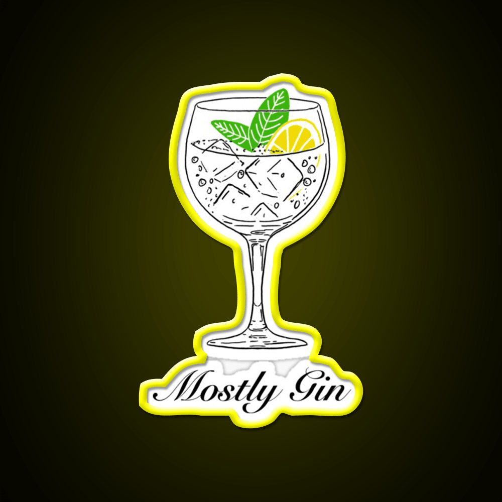 Mostly Gin Cocktail Bar Decor Led Neon Sign Rgb Color - Shineneon