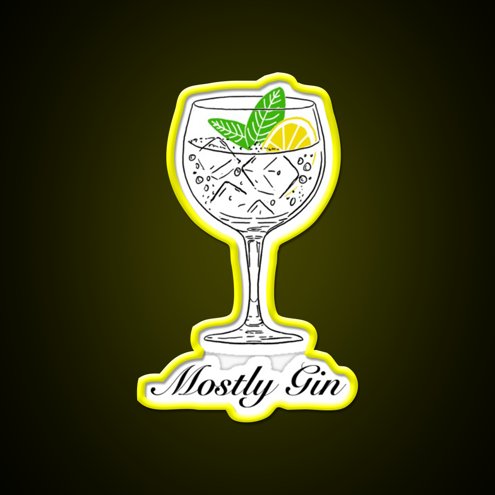 Mostly Gin Cocktail Bar Decor Led Neon Sign Rgb Color - LED neon sign view 7