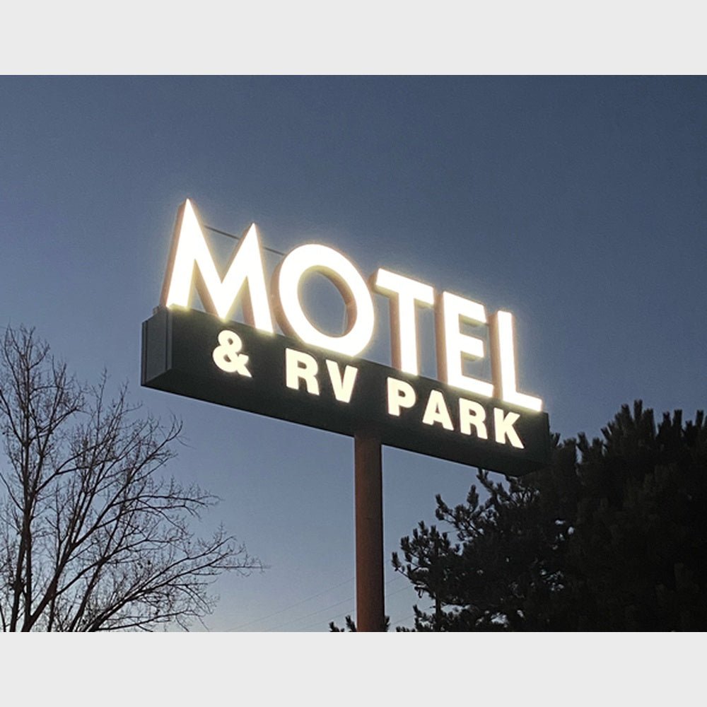 Motel Rv Park 3D Frontlit And Backlit Channel Letter Led Light Sign - Shineneon