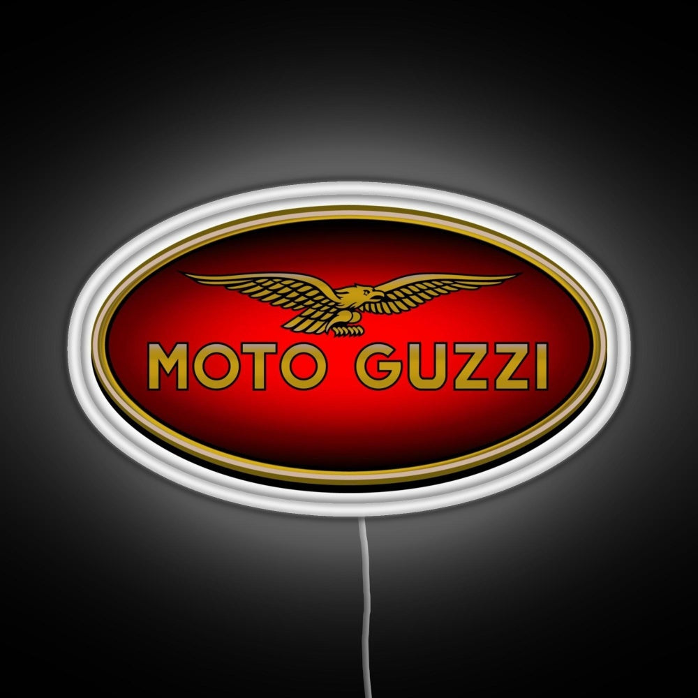 Moto Guzzi Logo Type 1 Colour Rgb Neon Sign - Size and dimension reference