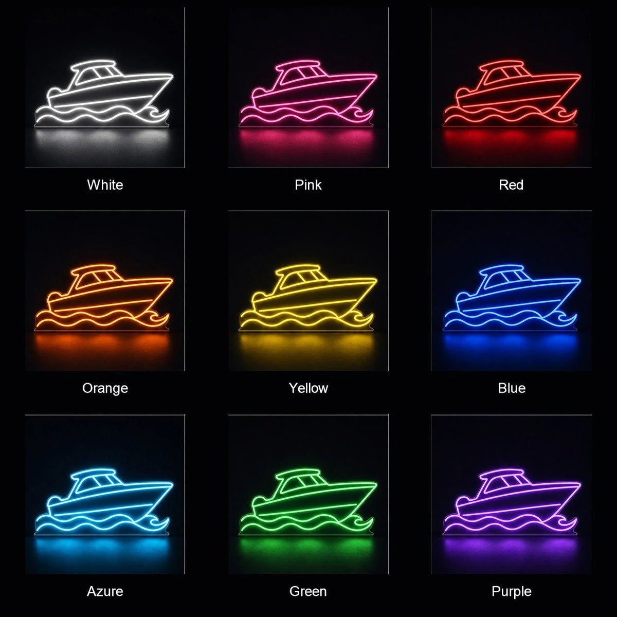 Motorboat On Waves LED Neon Sign - Shineneon