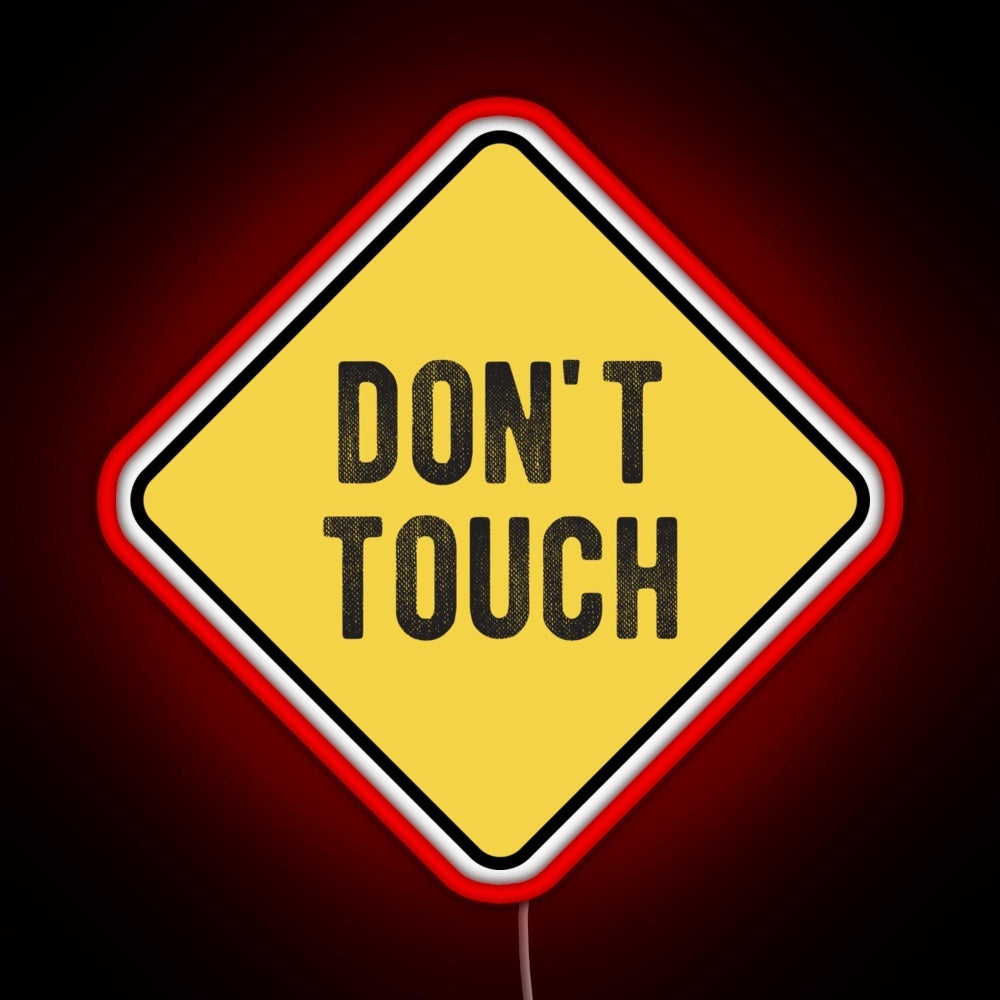 Motorcycle Or Biker Helmet Design Dont Touch Warning Rgb Neon Sign - LED neon sign close-up detail