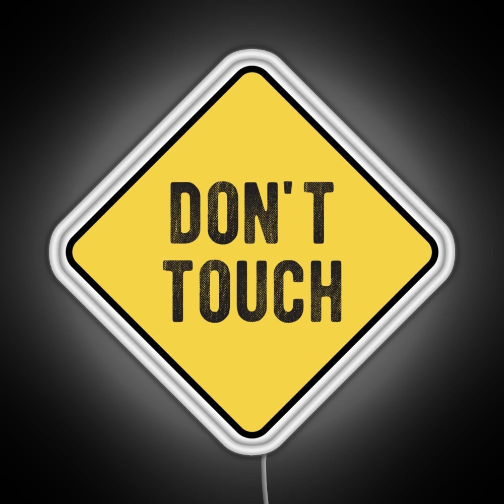 Motorcycle Or Biker Helmet Design Dont Touch Warning Rgb Neon Sign - Size and dimension reference