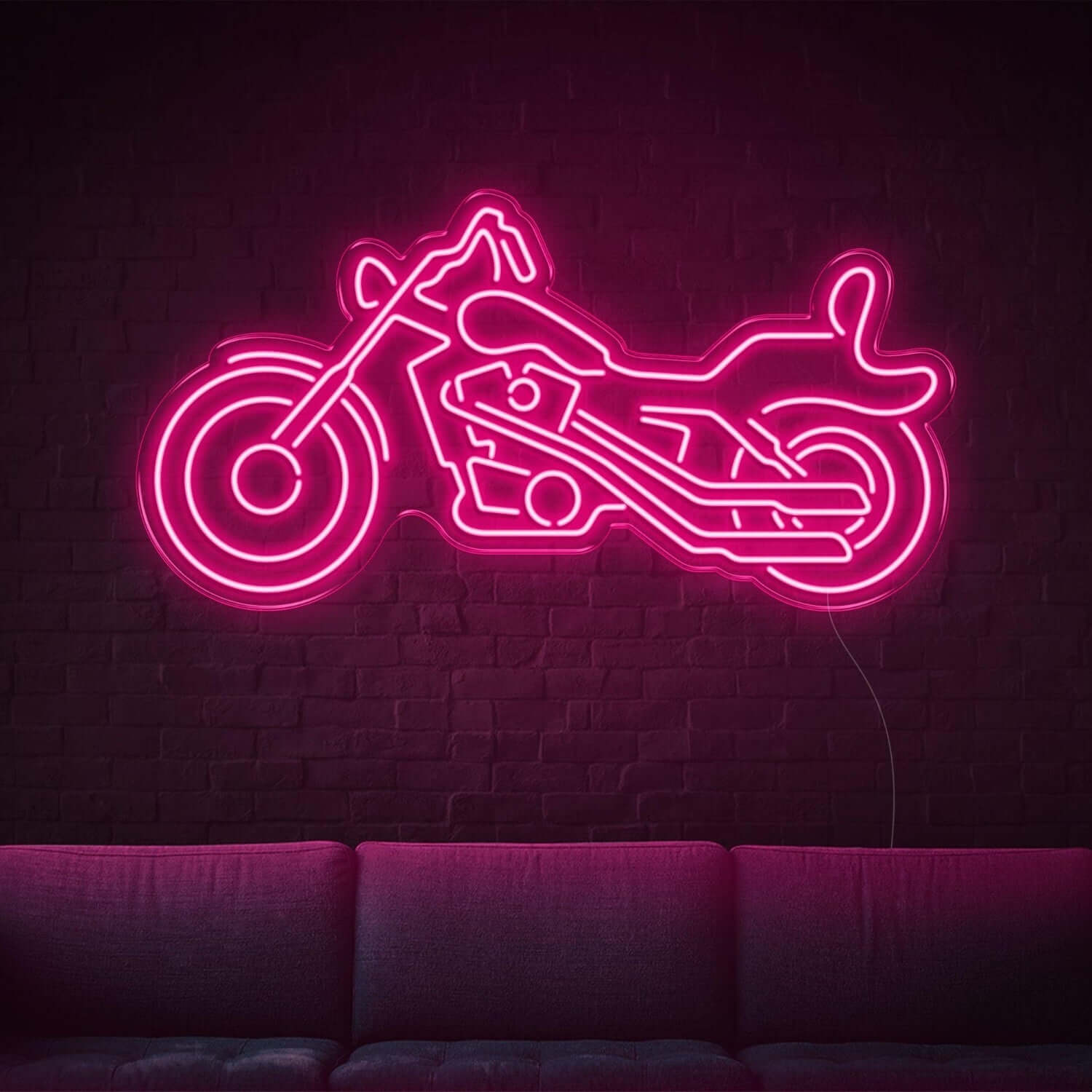 Motorcycle Silhouette Amber Led Neon Sign For Industrial Wall Décor | Shineneon