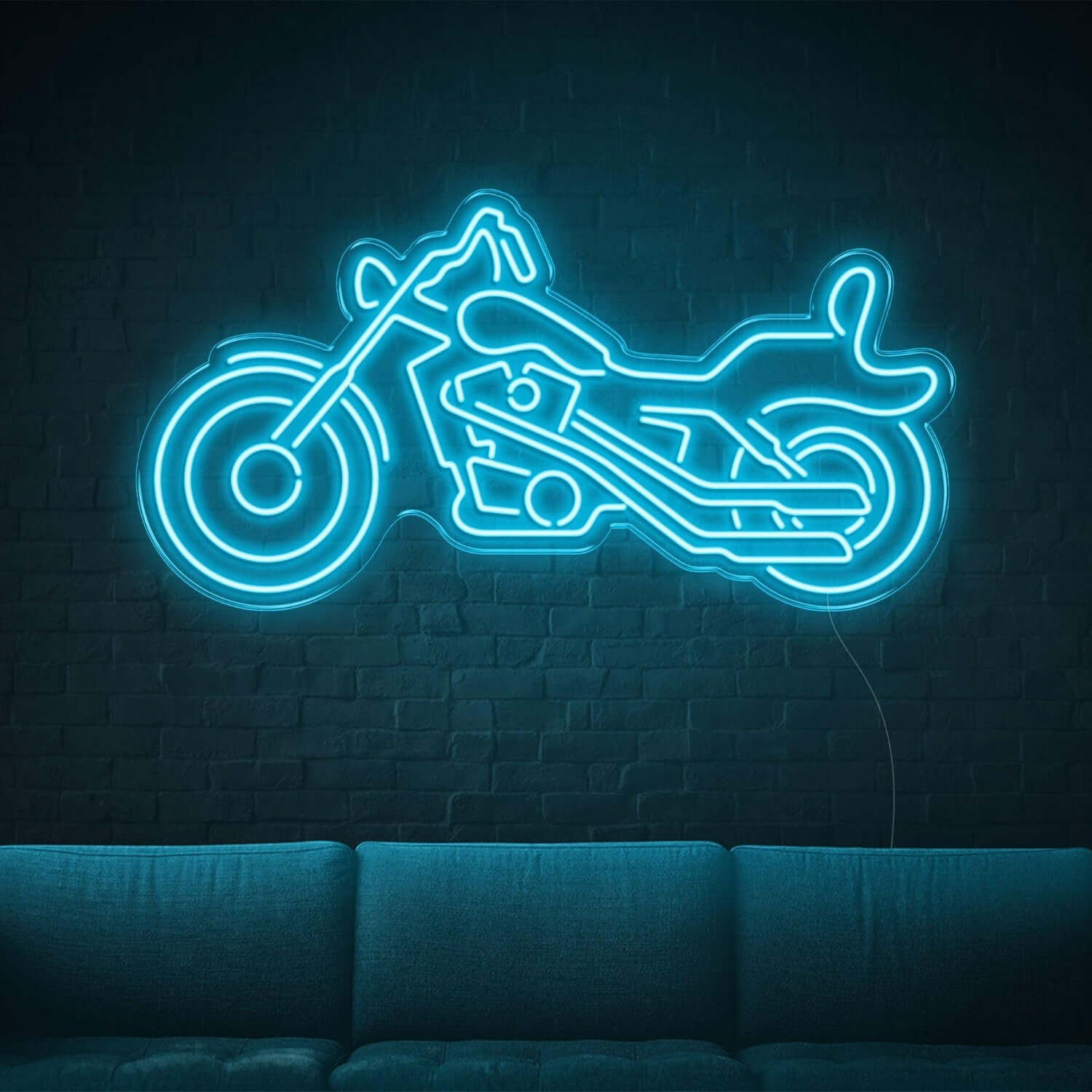 Motorcycle Silhouette Amber Led Neon Sign For Industrial Wall Décor - Shineneon
