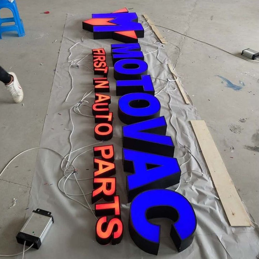 Motovac First In Auto Parts 3D Frontlit Channel Letters Led Light Sign - Shineneon