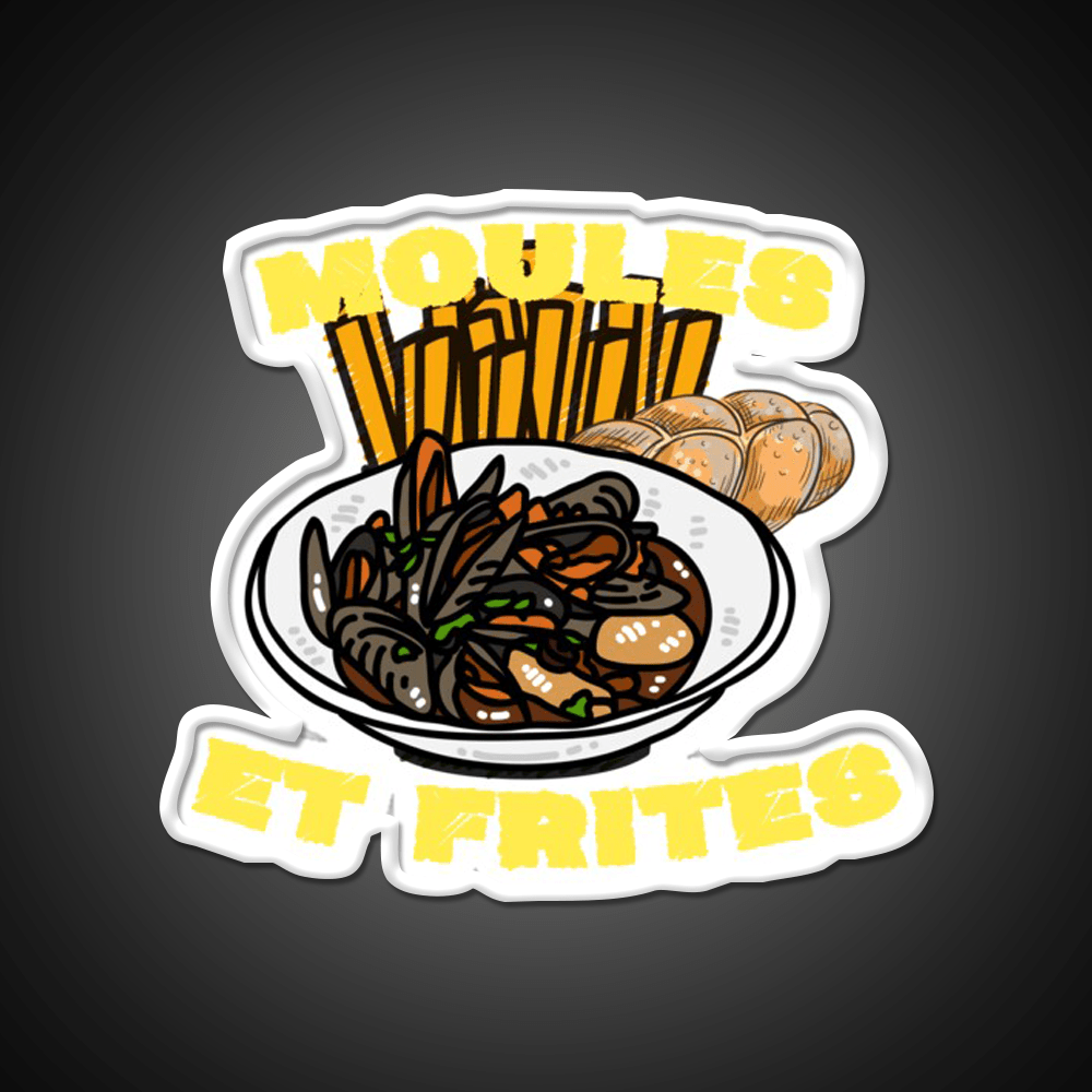 Moules Et Frites Fast Food Led Neon Sign For Burger Place Rgb Color - Shineneon