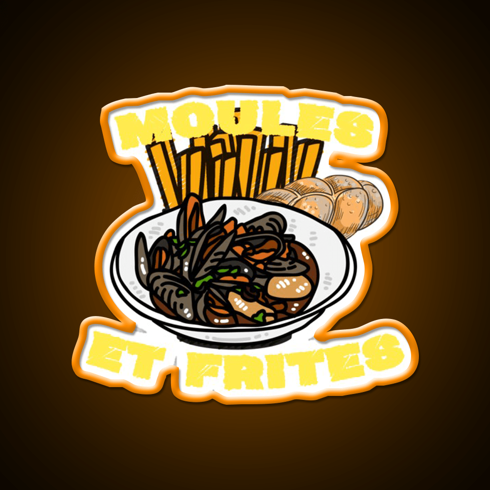 Moules Et Frites Fast Food Led Neon Sign For Burger Place Rgb Color - Shineneon