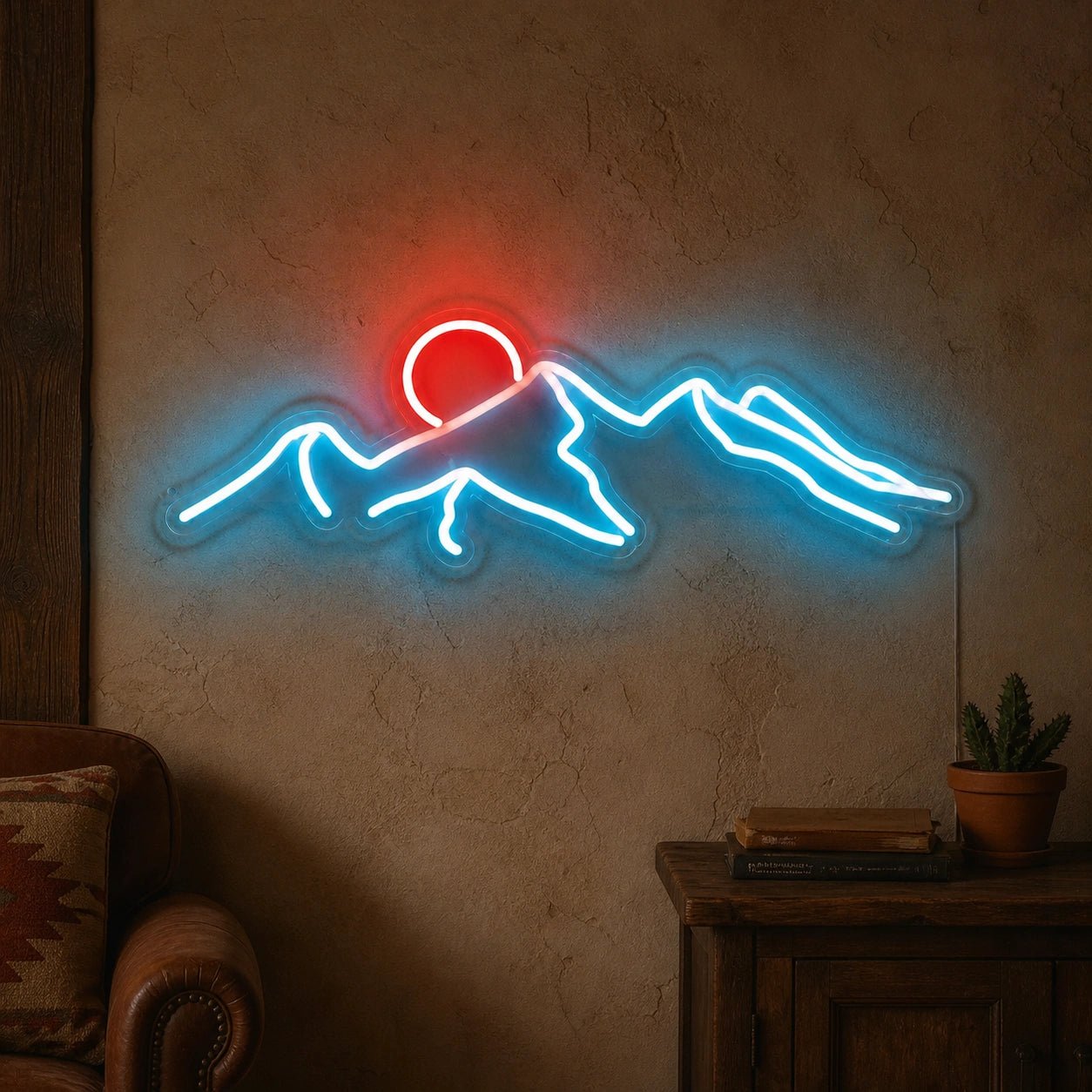 Mountain Desert Sunset Vintage LED Neon Sign - Shineneon