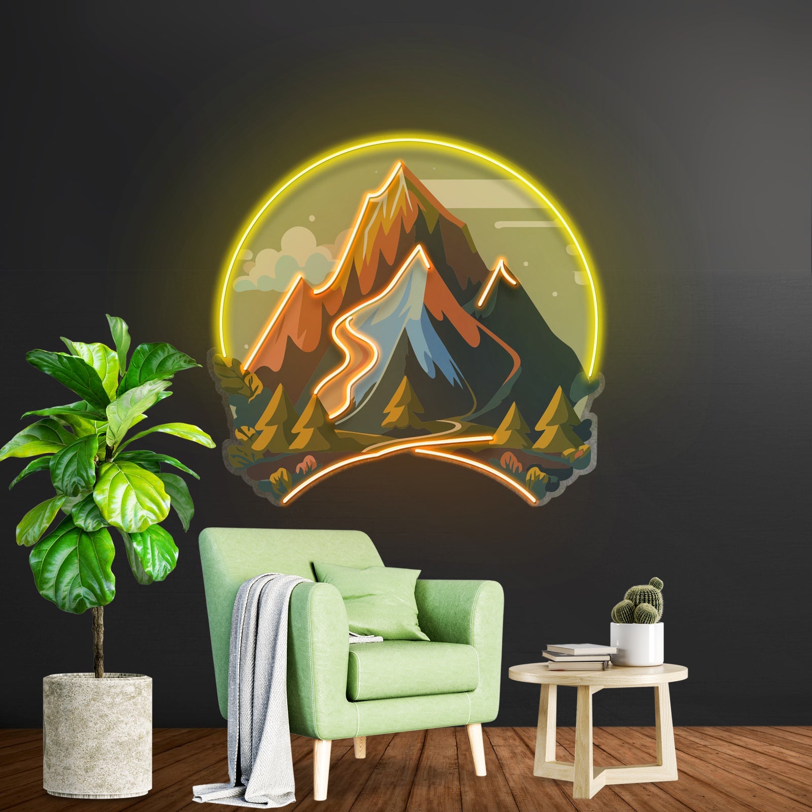 Mountain Landscape Led Neon Sign Light Custom Led Signs - Shineneon