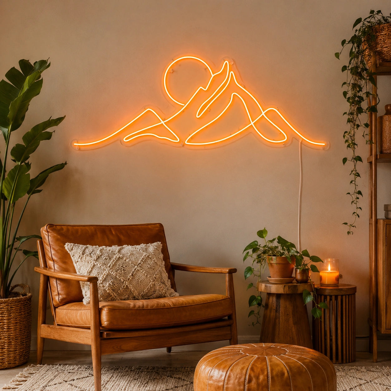 Mountain Lounge Line Neon Sign LED Neon Sign real lifestyle scene