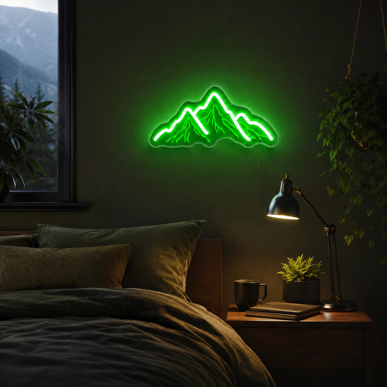Mountain Peaks LED Neon Sign Man Cave Neon Sign size image