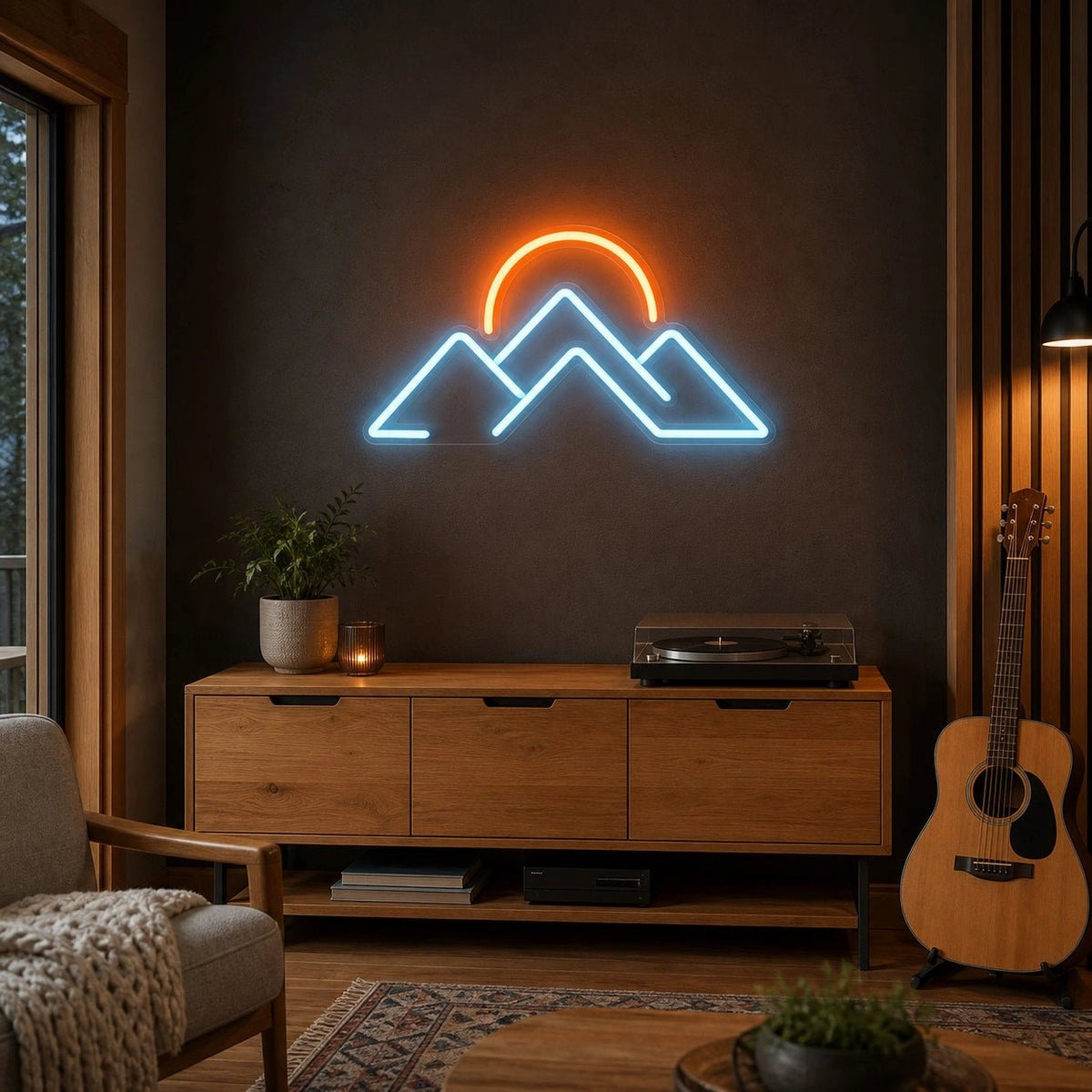 Mountain Peaks Sunset LED Neon Sign - Shineneon