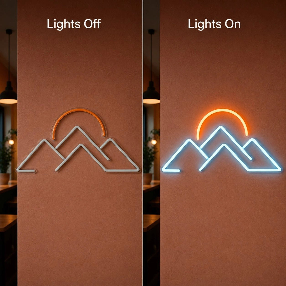 Mountain Peaks Sunset LED Neon Sign - Shineneon