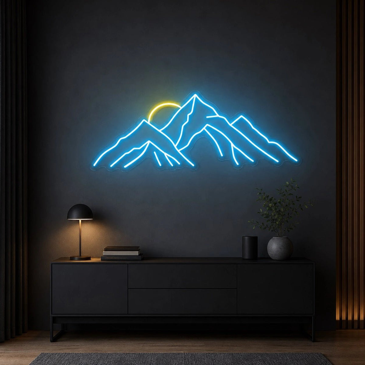 Mountain Range And Sun LED Neon Sign - Shineneon