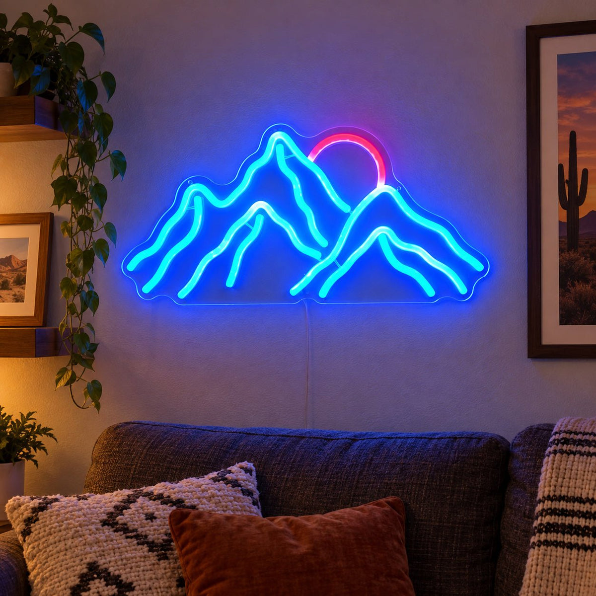 Mountain Range Rising Sun LED Neon Sign - Shineneon