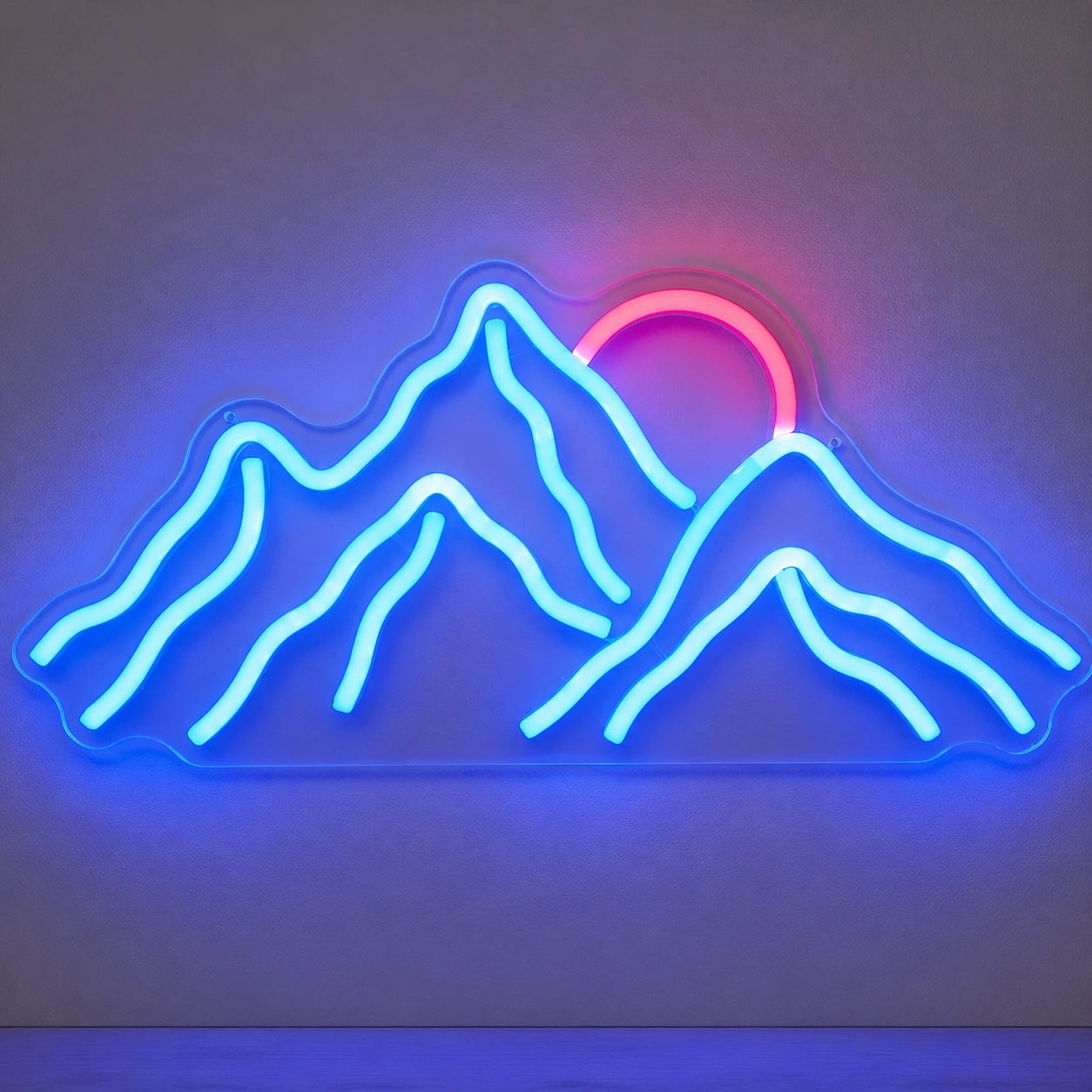 Mountain Range Rising Sun Vintage LED Neon Sign main product image