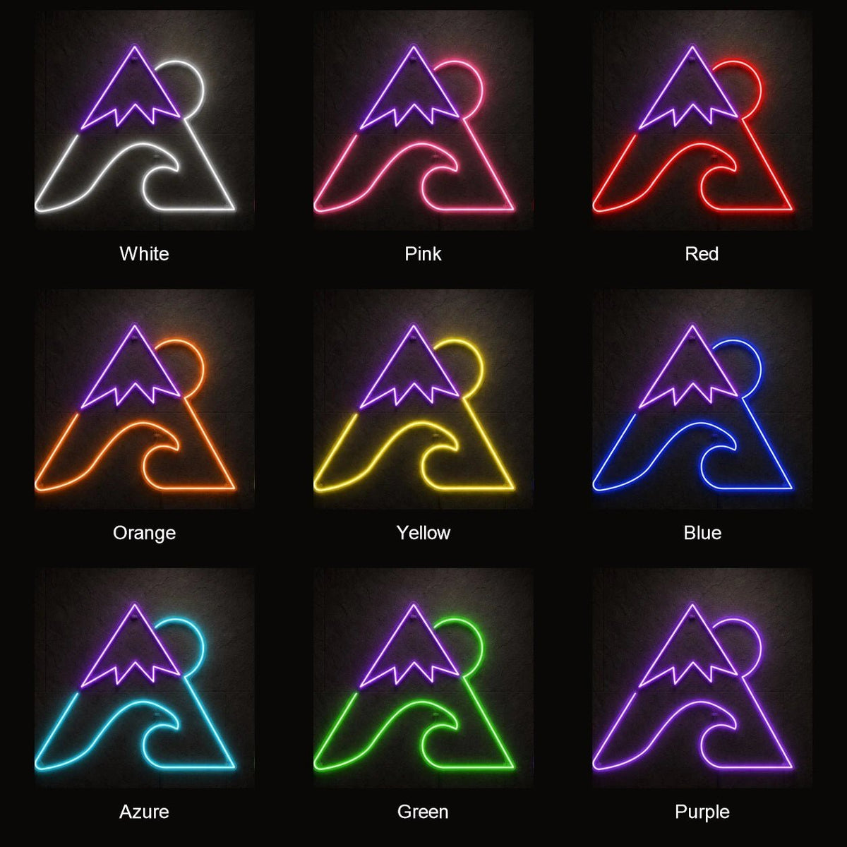 Mountain Sun And Curling Wave LED Neon Sign - Shineneon