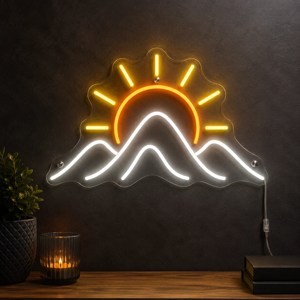 Mountain Sun Line Neon Sign LED Neon Sign high-converting product image