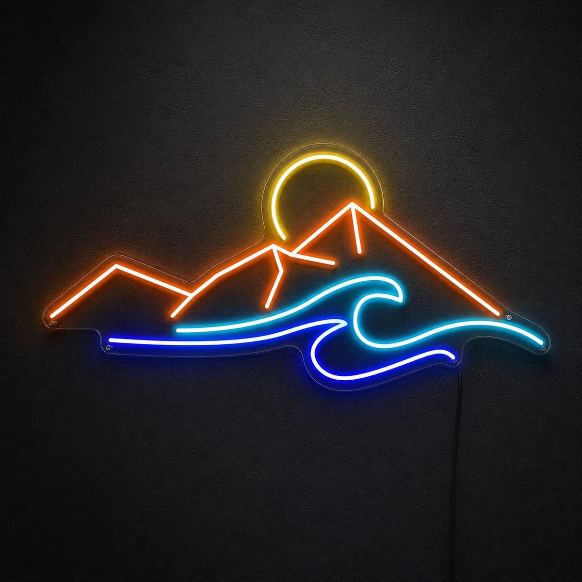 Mountain Sunrise And Ocean Wave LED Neon Sign - Shineneon
