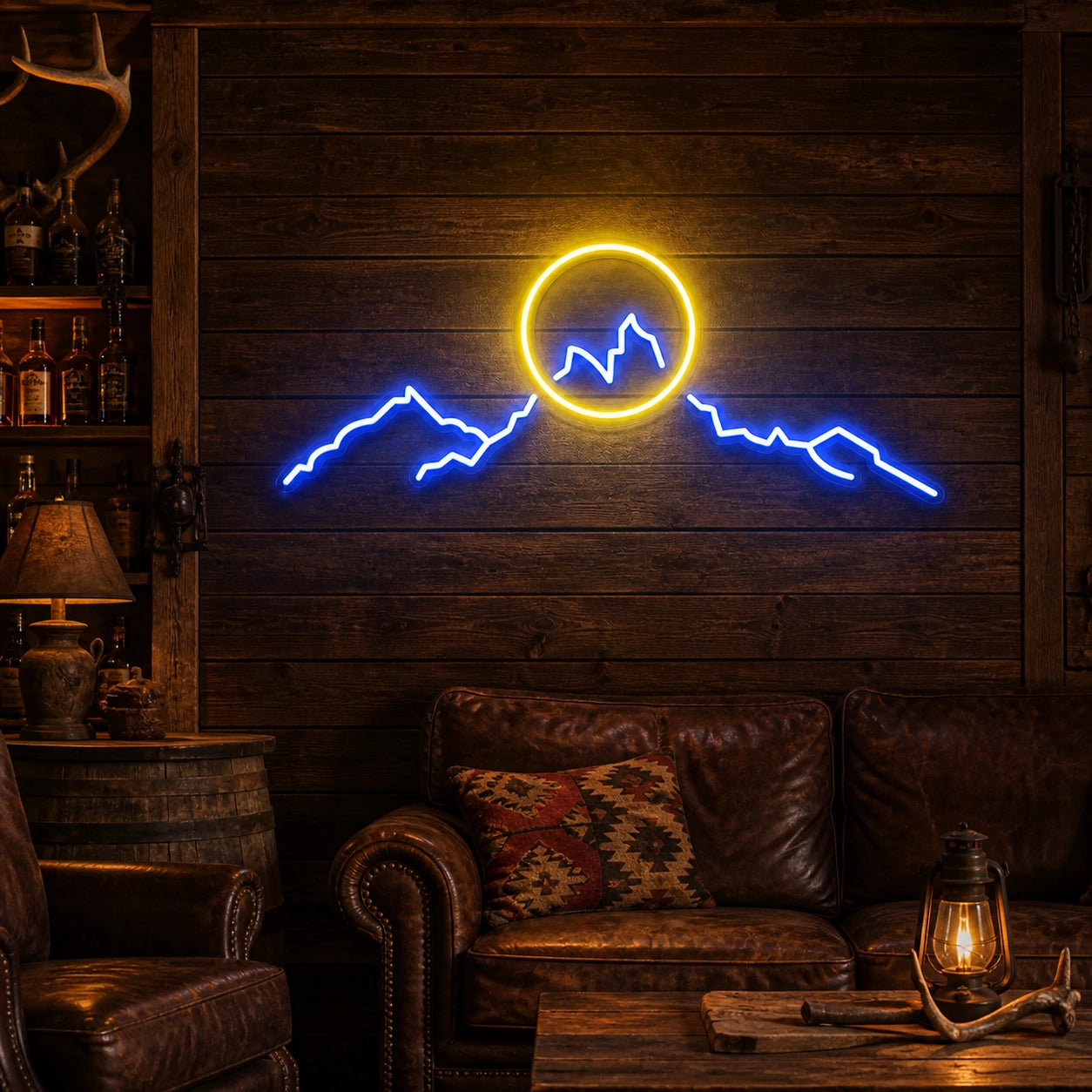 Mountain Sunrise Landscape Vintage LED Neon Sign high-converting product image