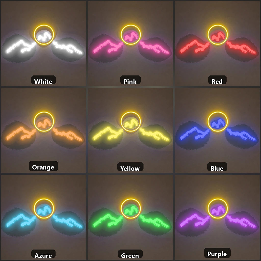 Mountain Sunrise Landscape Vintage LED Neon Sign color grid