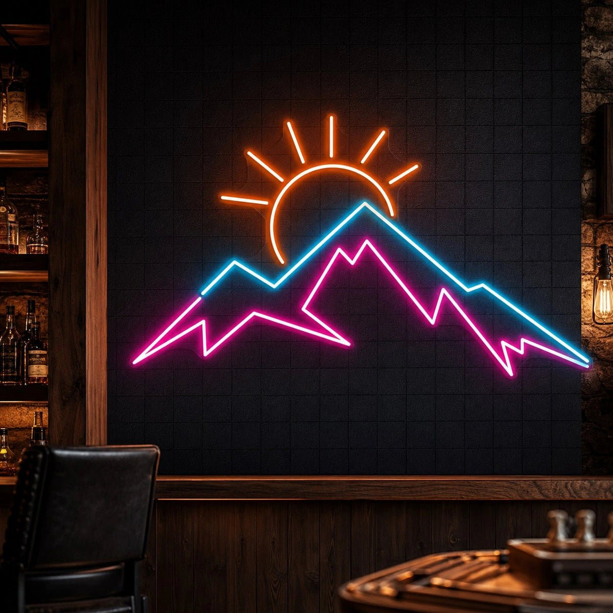 Mountain Sunrise Peaks LED Neon Sign - Shineneon