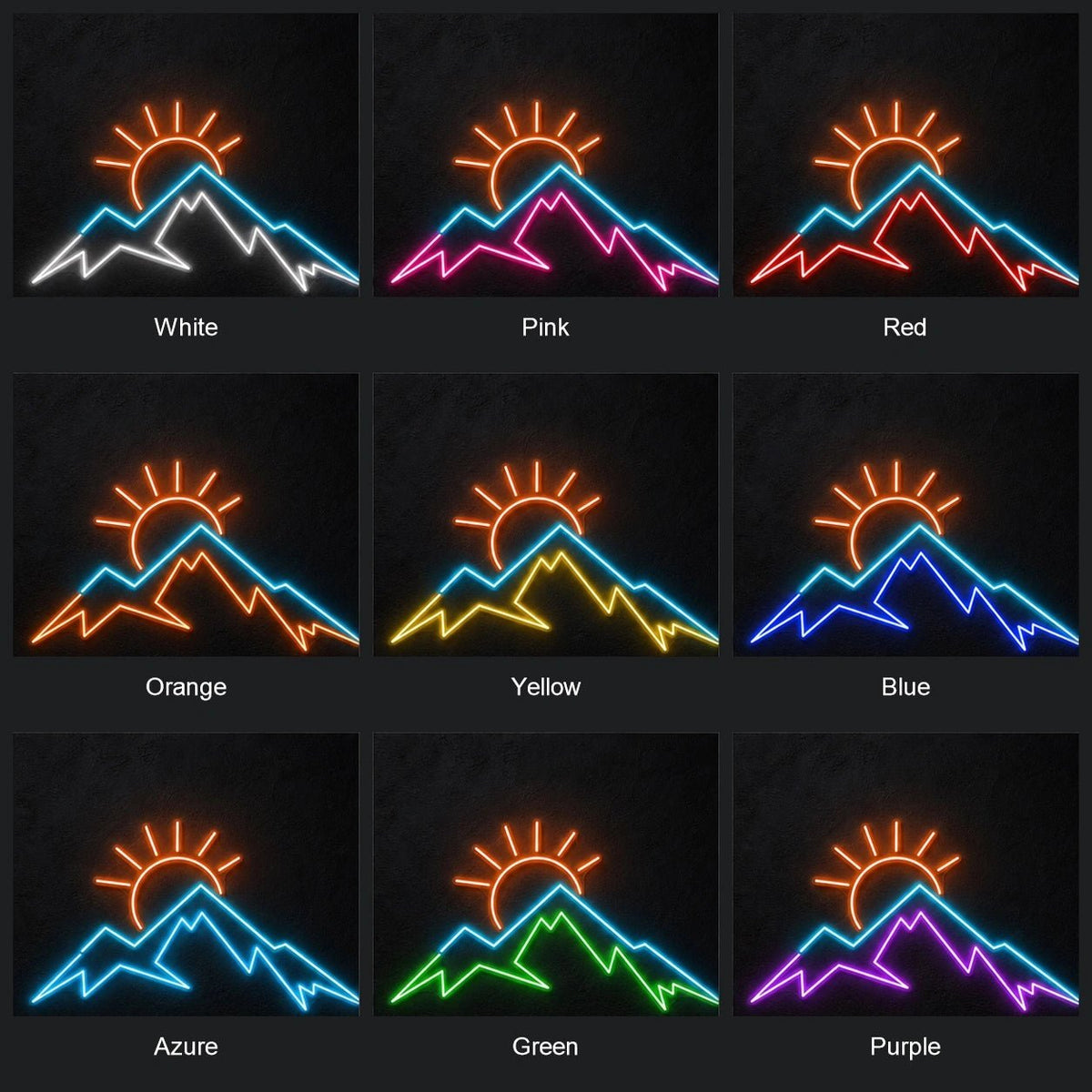 Mountain Sunrise Peaks LED Neon Sign - Shineneon