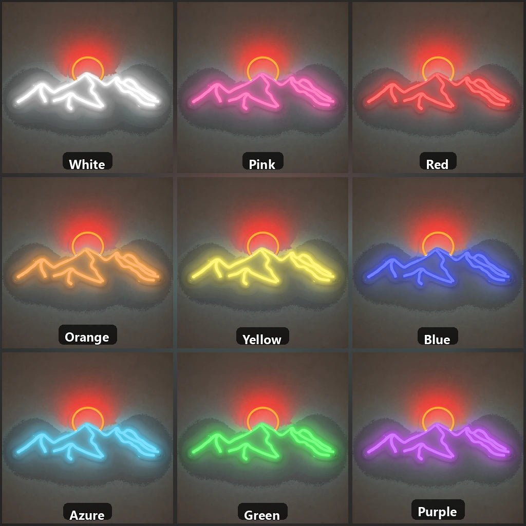 Mountain Sunrise Sunset Vintage LED Neon Sign - Shineneon