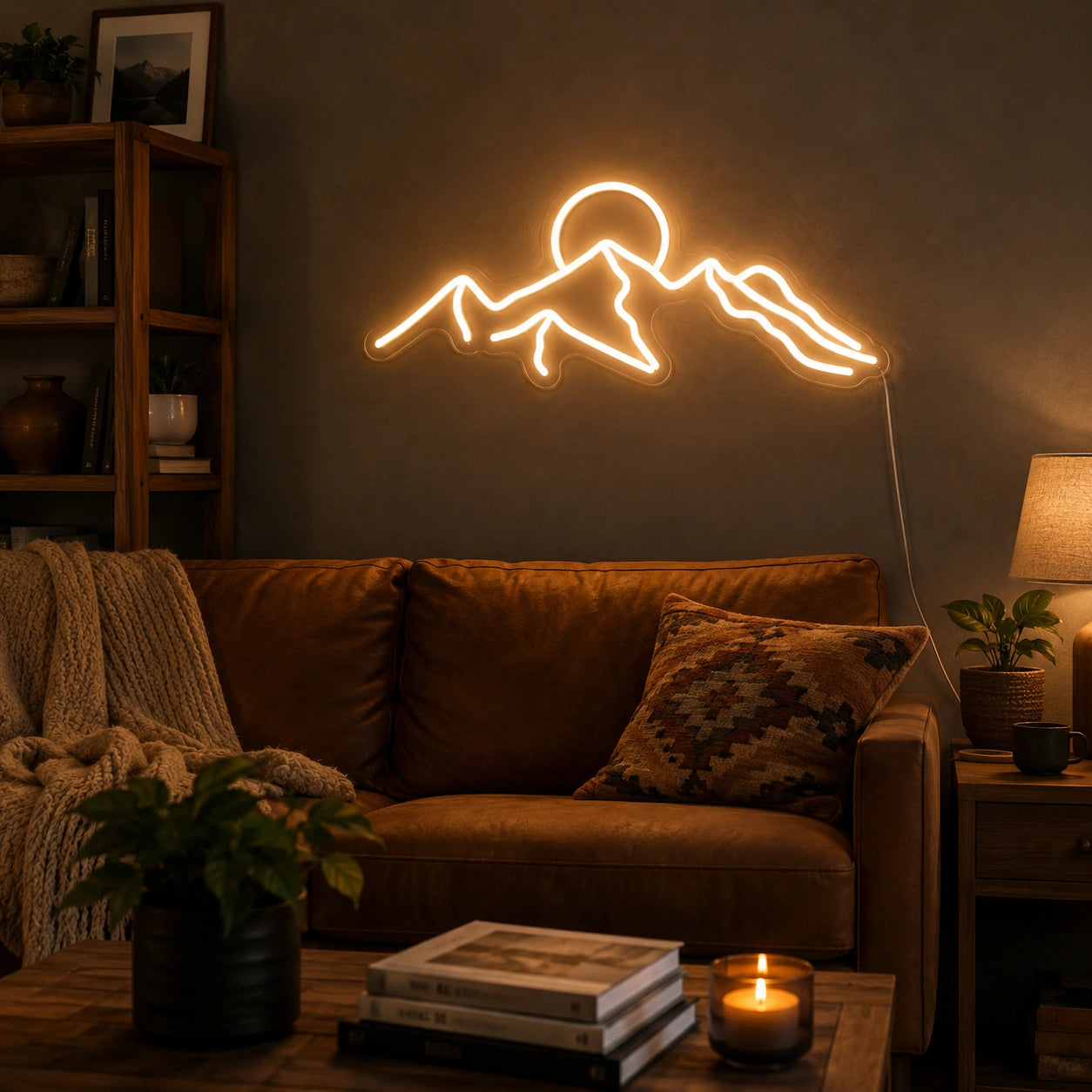 Mountain Sunrise Wall Neon Sign LED Neon Sign real lifestyle scene