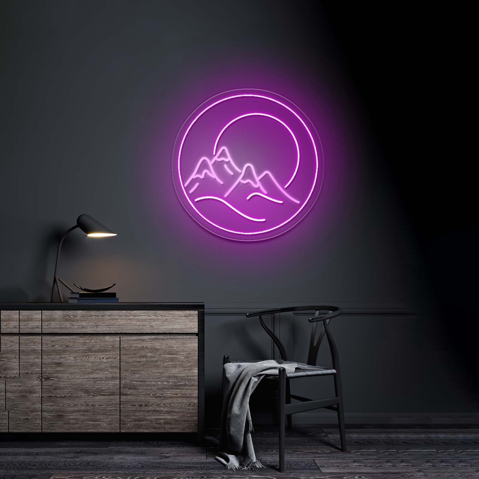 Mountain Sunset Led Signs For Bedroom