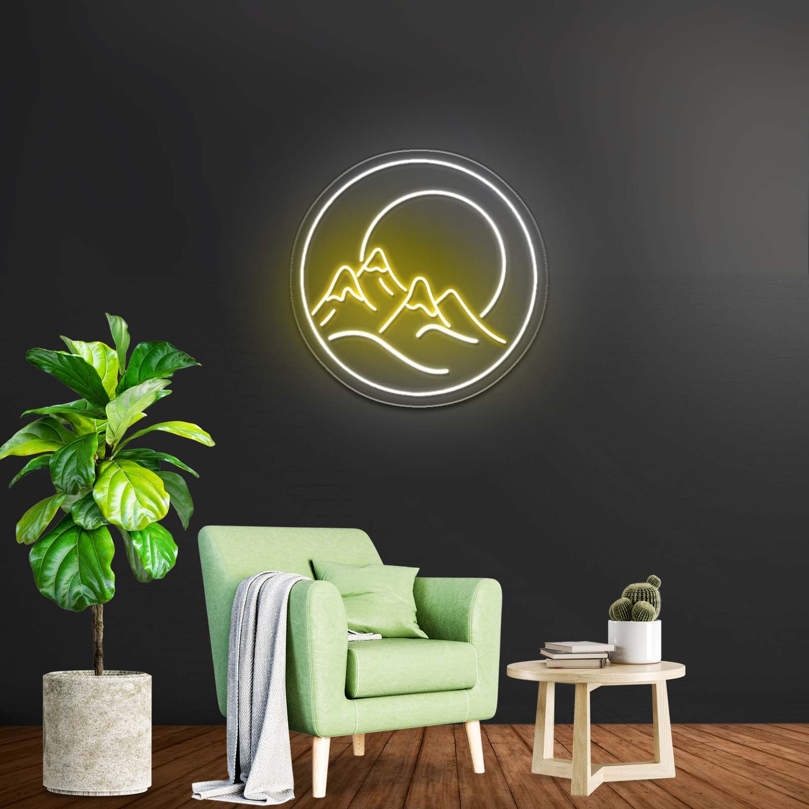 Mountain Sunset Led Signs For Bedroom