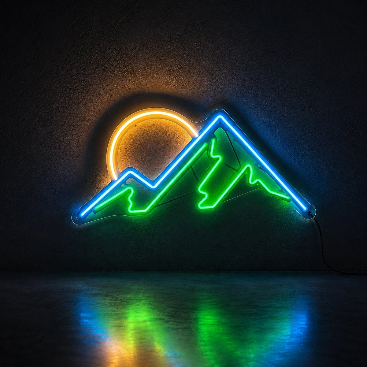 Mountain Sunset Man Cave LED Neon Sign - Shineneon