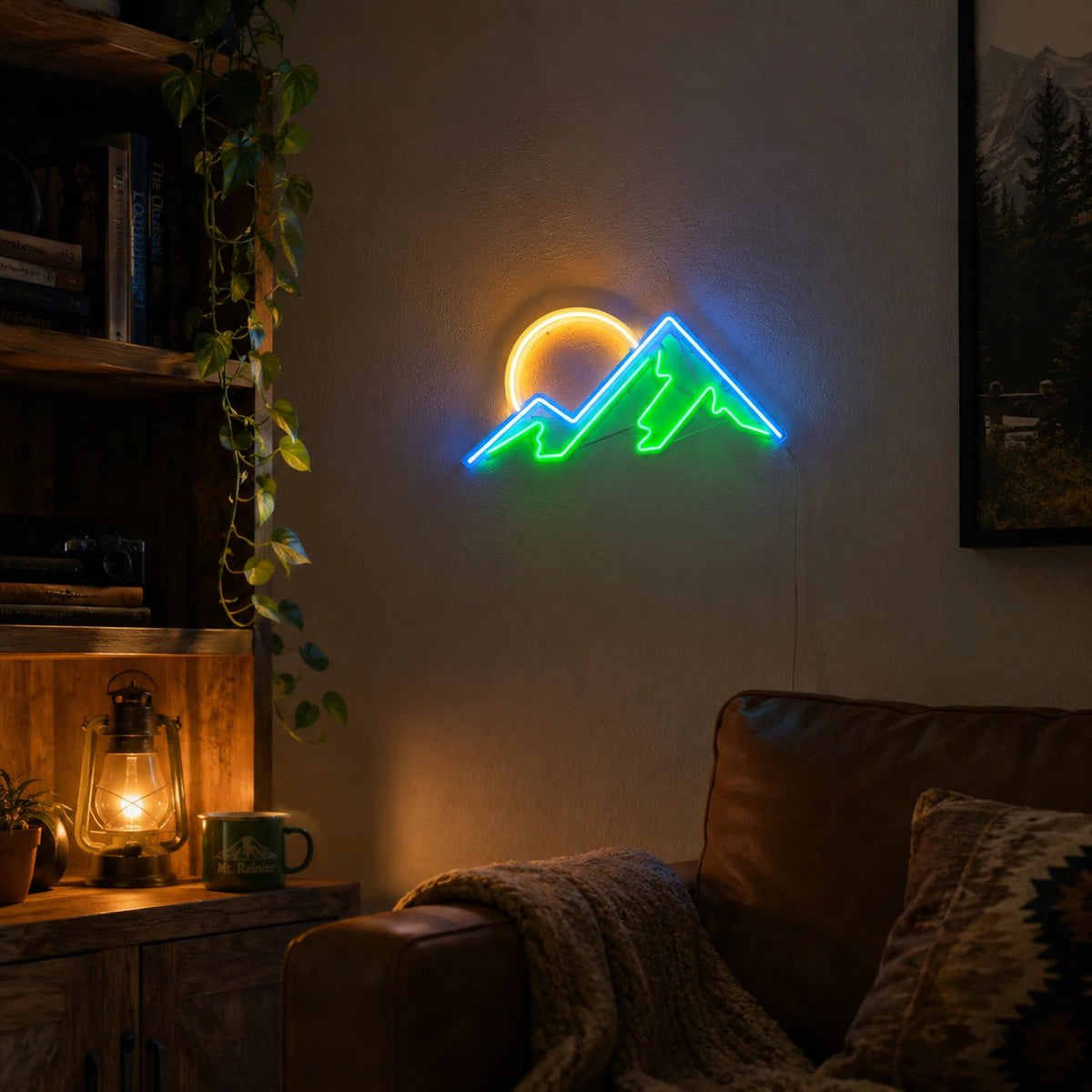 Mountain Sunset Man Cave LED Neon Sign - Shineneon