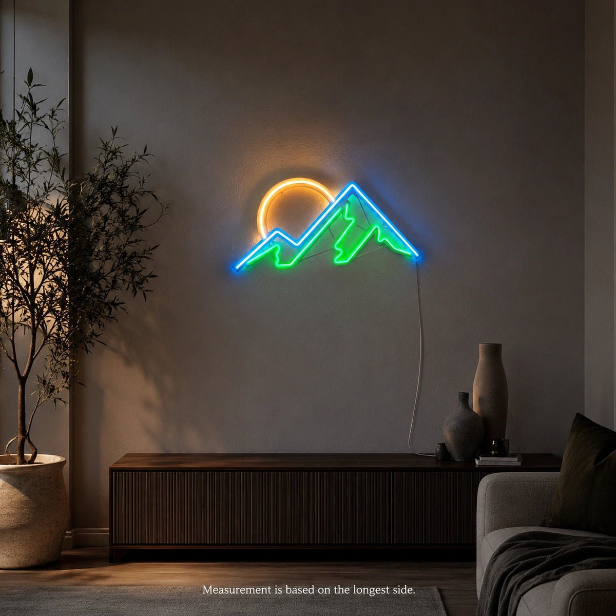 Mountain Sunset Man Cave LED Neon Sign - Shineneon